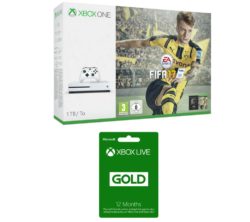 MICROSOFT Xbox One S with FIFA 17 & Xbox Live Gold 12 Month Subscription Bundle